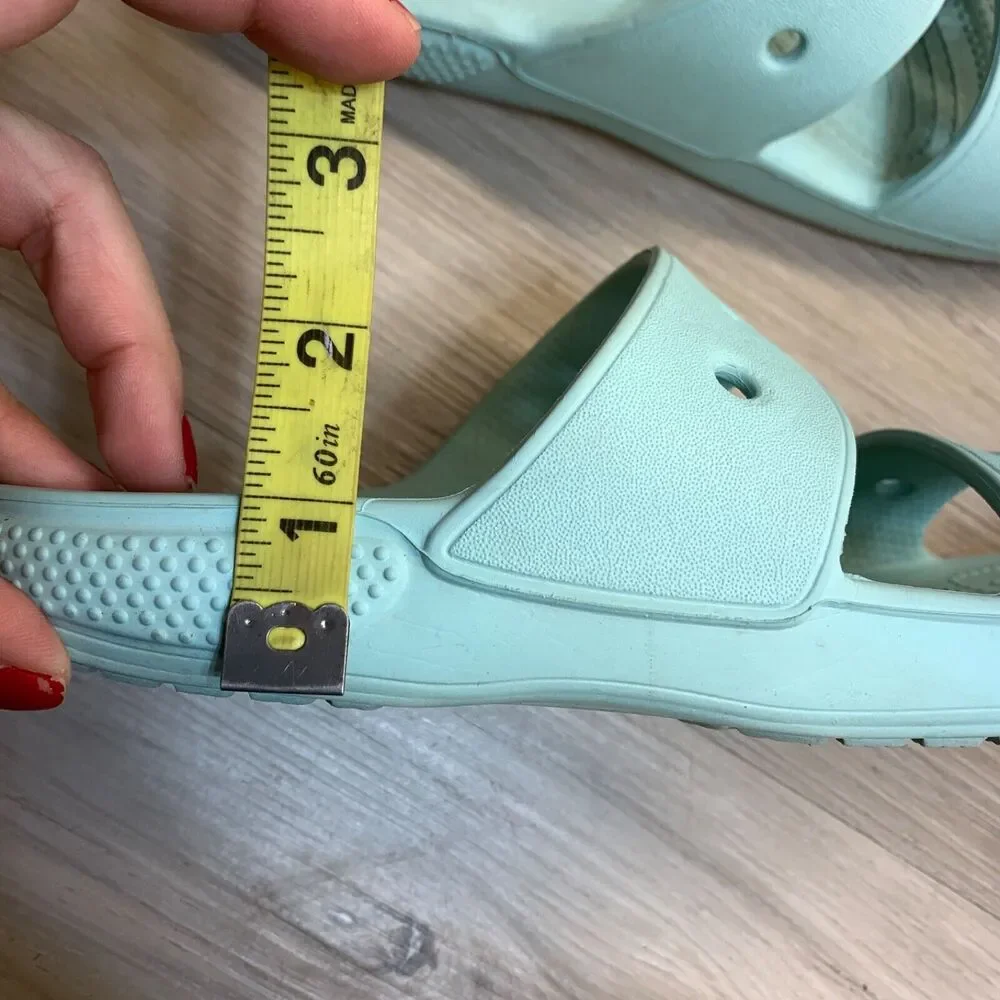 Crocs Classic 206761 Two-Strap Sandals Slides‎ Light Blue Mens 4  Womens 6